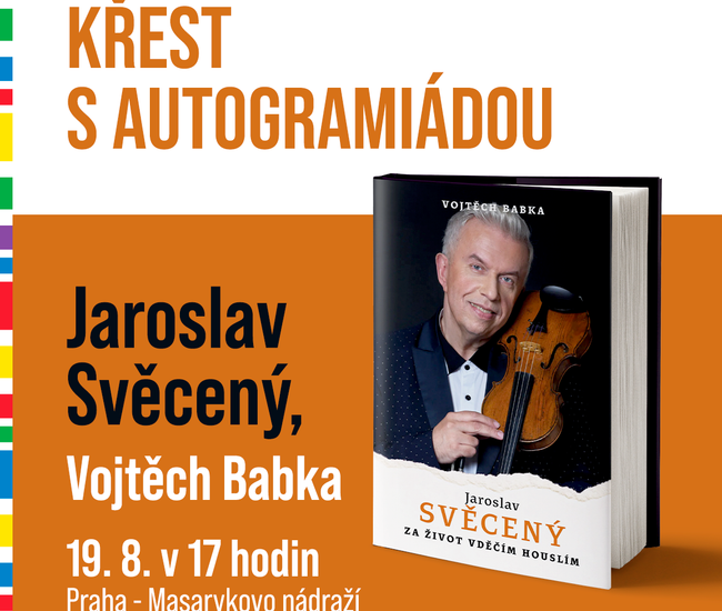 Pozvánka na křest knihy Jaroslav Svěcený: Za život vděčím houslím