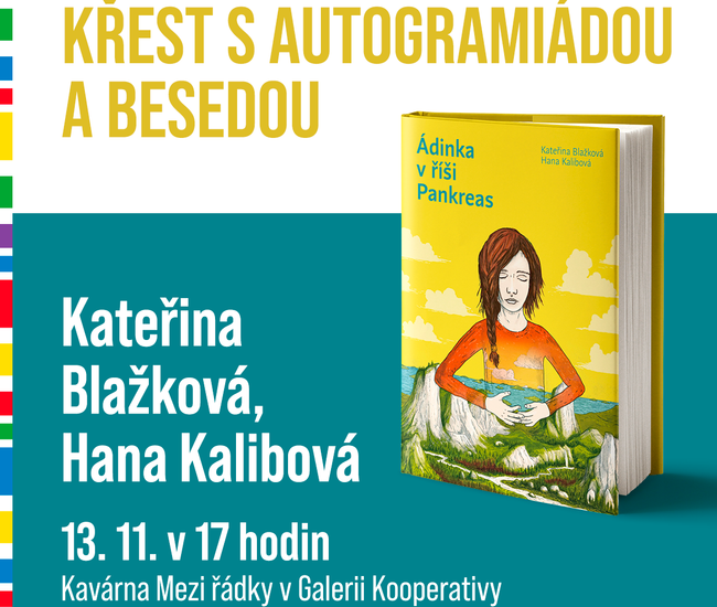 Pozvánka na křest knihy Ádinka v říši Pankreas